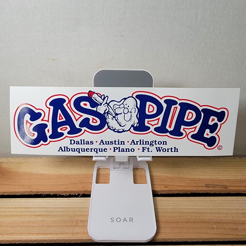 VINTAGE Gas Pipe Bumper Sticker 3" X 10" NEW